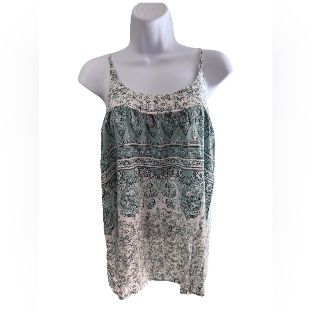 Floral Blue and White Tank Top